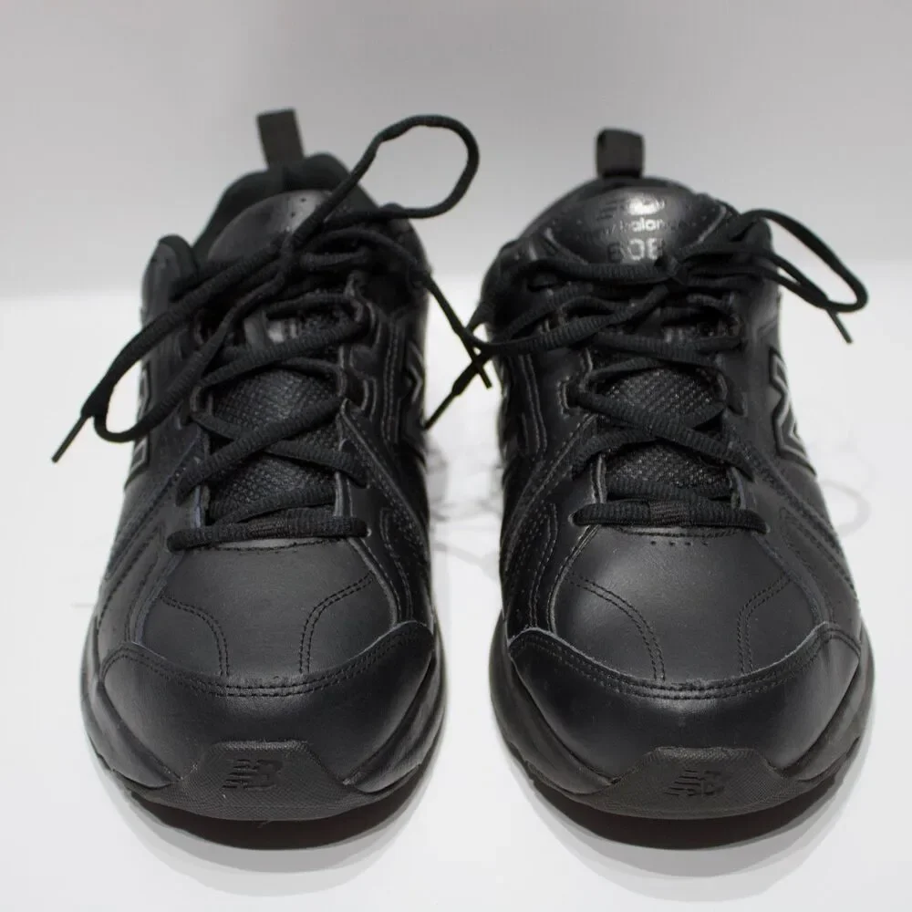 New Balance 608 Slip Resistant Walking Work Shoes Black Leather Men 9.5EE X-Wide